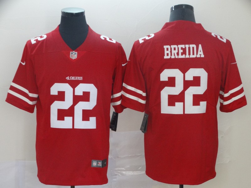 Men's San Francisco 49ers Matt Breida #22 Red Jersey